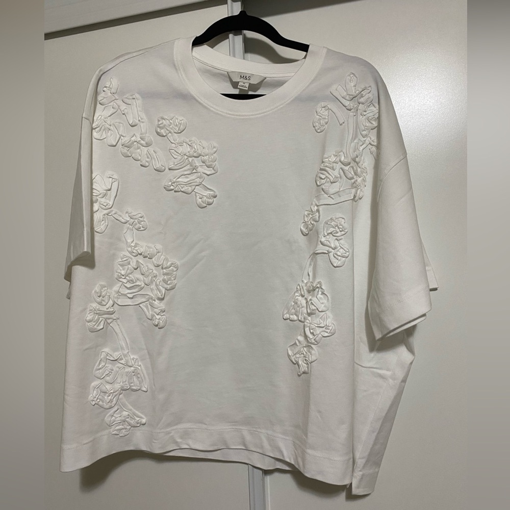 White Embroidered Women's Top
